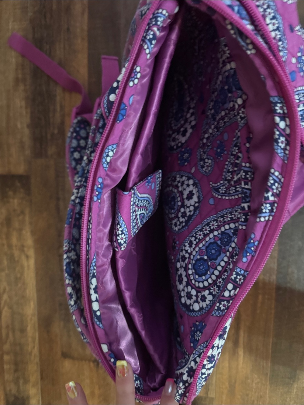 Vera Bradley Quilted Paisley Pink Backpack - Stylish Women’s Bag - Picture 8 of 12